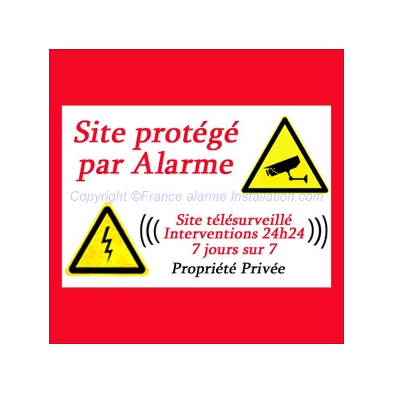 Sticker autocollant Site protégé par Alarme